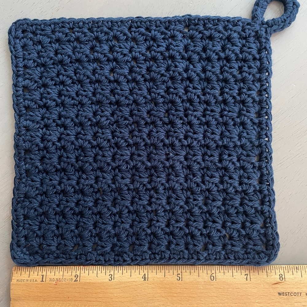 2 Handmade Crochet Washcloths Dishcloths with Hang Loop 100% Cotton PICK COLOR! - Picture 4 of 16
